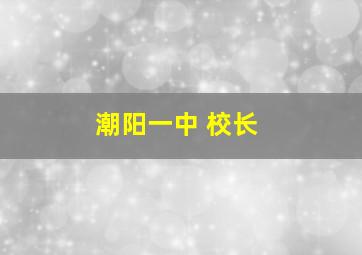 潮阳一中 校长